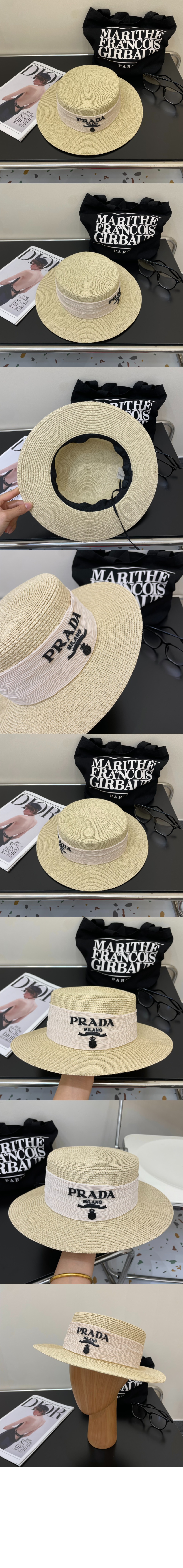 밀짚모자 선캡 2HC745 > 프라다