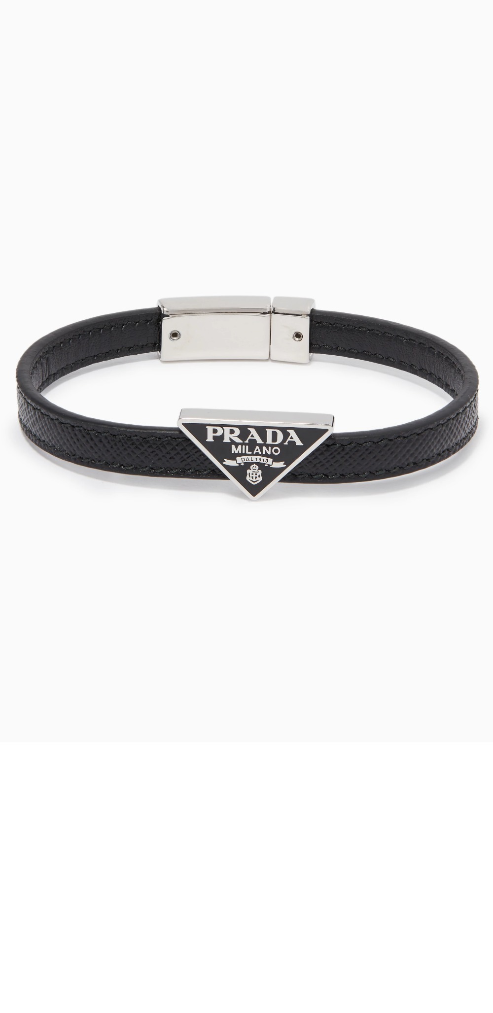 트라이앵글 로고 레더 브레이슬릿 2IB289 > 프라다