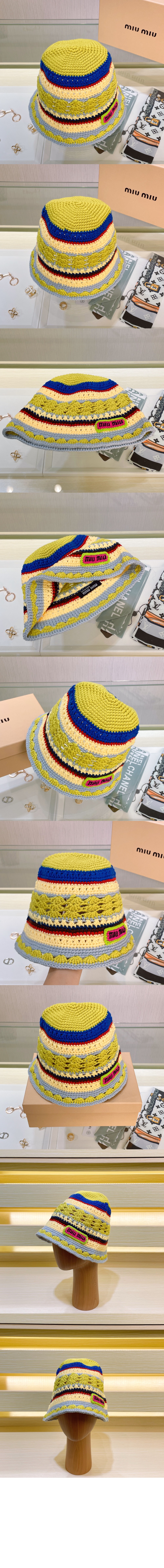 니트 스트라이프 캡 5HC754 > 미우미우