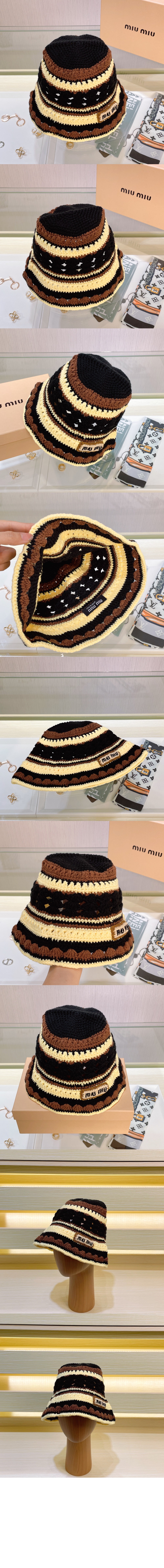 니트 스트라이프 캡 5HC754 > 미우미우