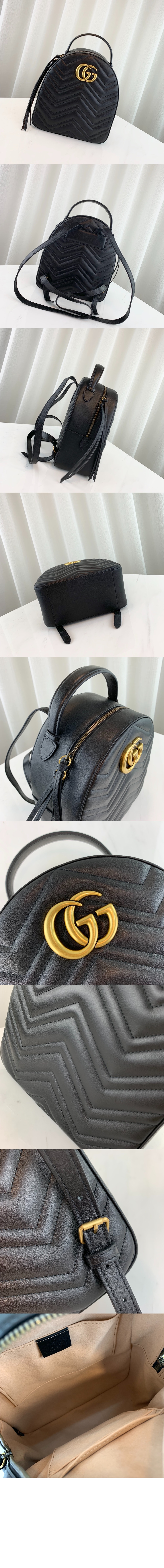 GG 마몽 마틀라세 레더 백팩 476671 > GG Marmont - GG 마몽