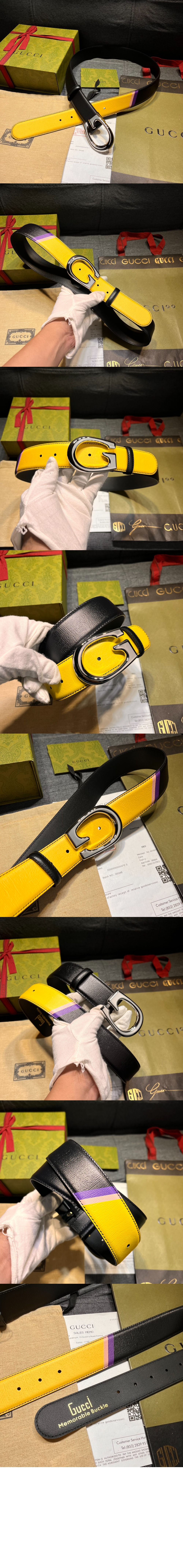 G버클 투톤 벨트 709954 > 구찌