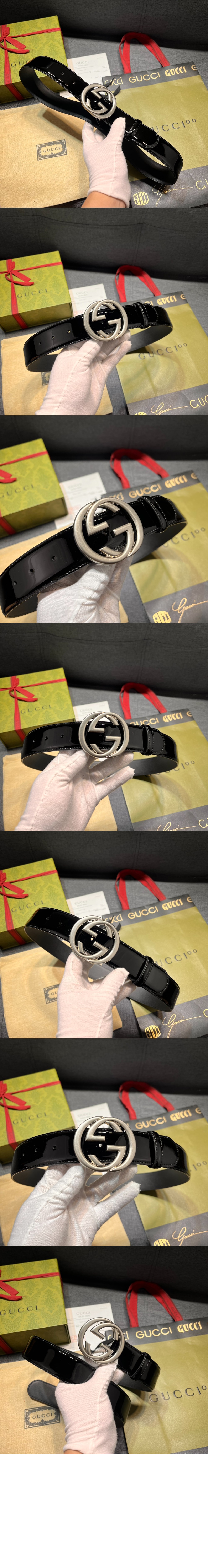 인터로킹 G 버클 와이드 벨트 763389 > 구찌