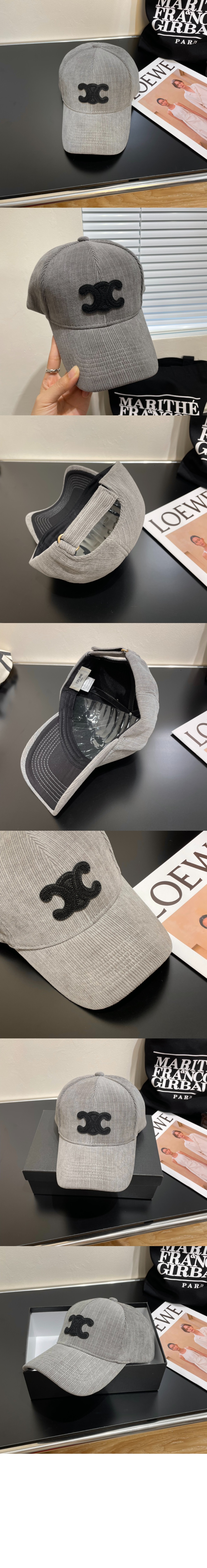 코듀로이 자수 베이스볼 캡 2A13B7 > 셀린느