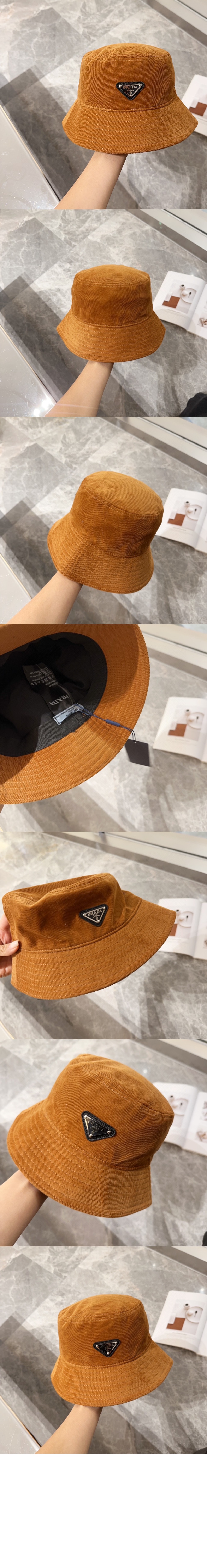 코듀로이 자수 벙거지 1HC257 > 프라다