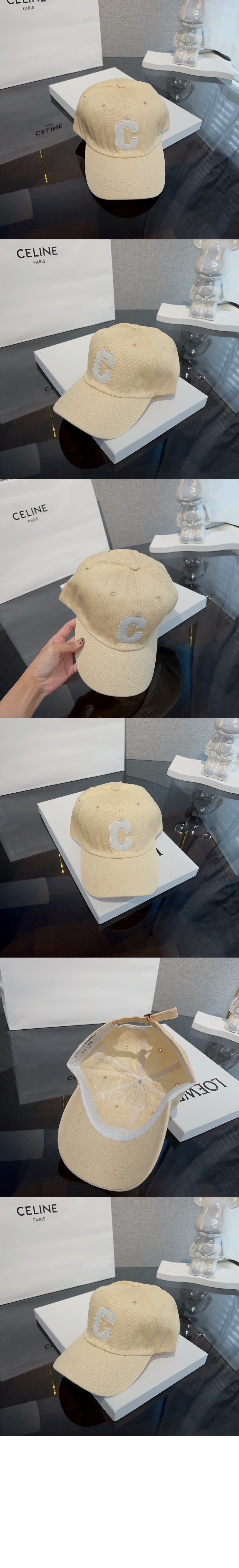 코튼 이니셜 베이스볼 캡 2AUY89 > 셀린느