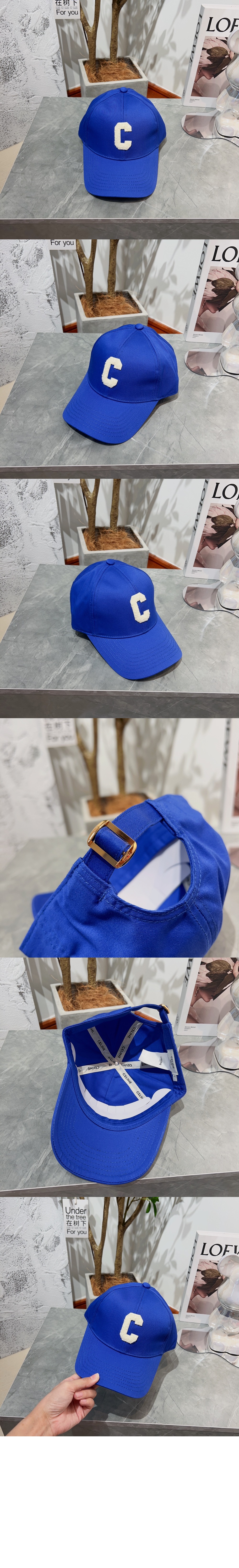 코튼 이니셜 베이스볼 캡 2AUY89 > 셀린느