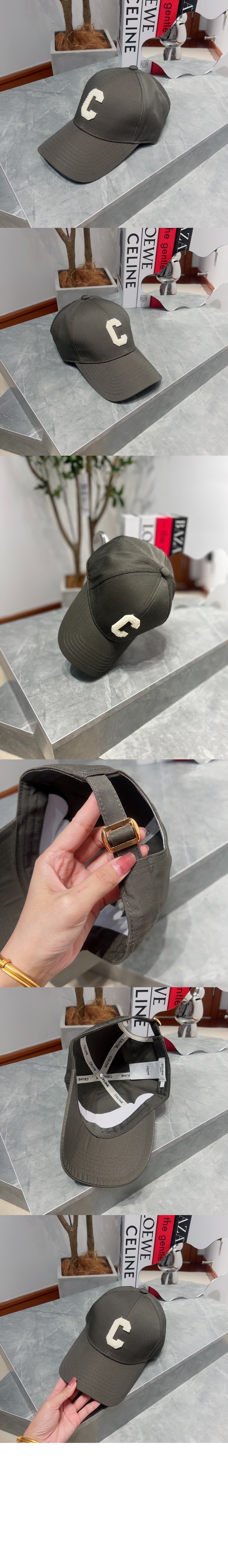 코튼 이니셜 베이스볼 캡 2AUY89 > 셀린느