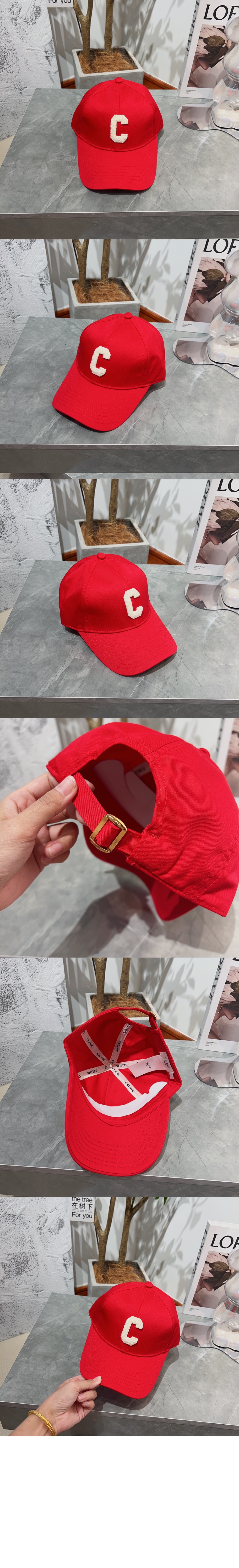 코튼 이니셜 베이스볼 캡 2AUY89 > 셀린느