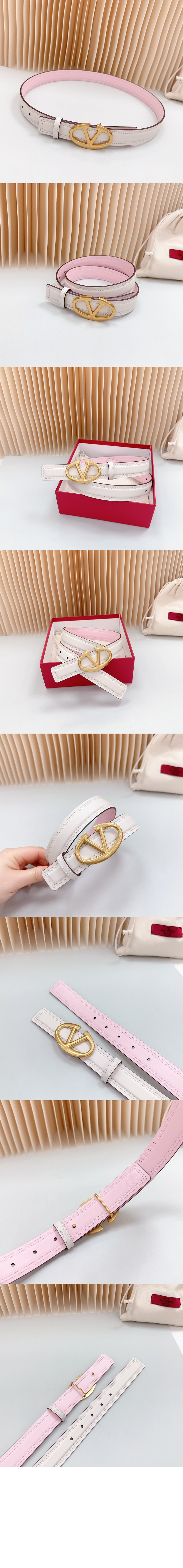 브이로고 볼드 에디션 유광 송아지 가죽 벨트 > 발렌티노