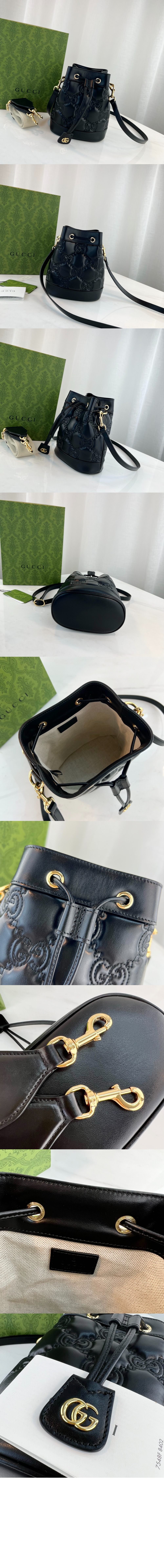 GG 마틀라세 레더 버킷백 728231 > Matlase - 마틀라세