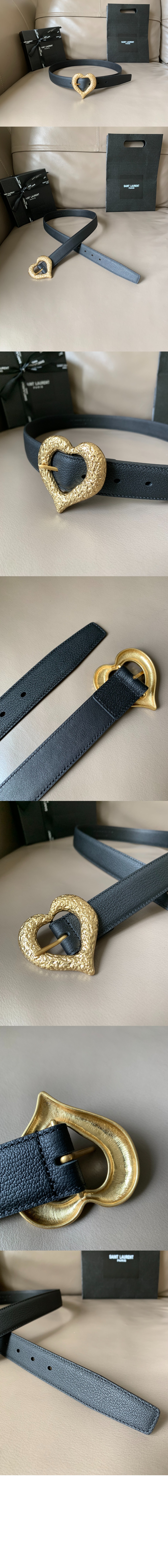 포니 이펙트 가죽 하트 모양 벨트 650322 > 생로랑