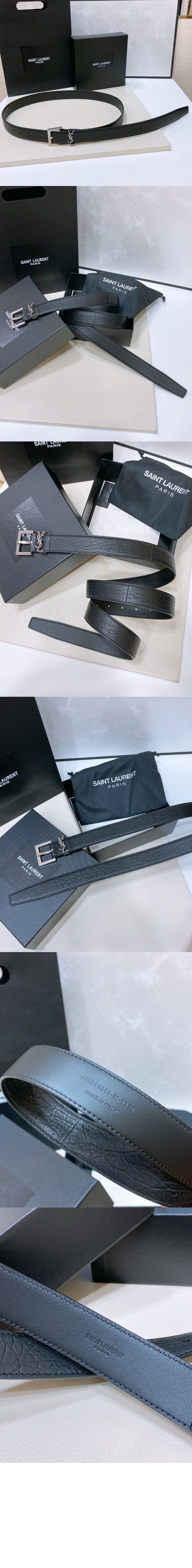 그레인 램스킨 소재의 CASSANDRE 벨트 784193 > 생로랑