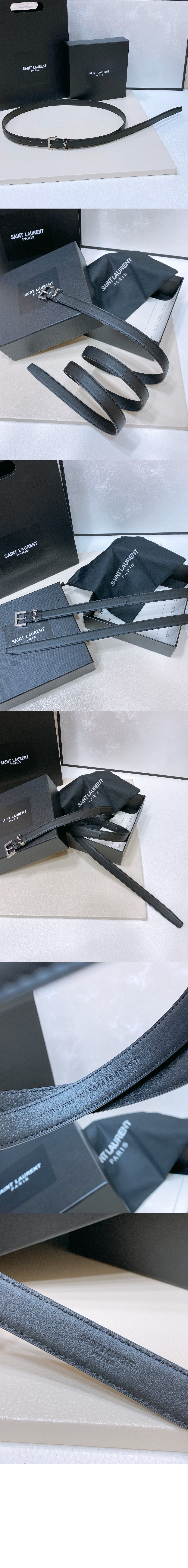 베지터블 태닝 가죽 소재의 CASSANDRE 슬림 벨트 782076 > 생로랑