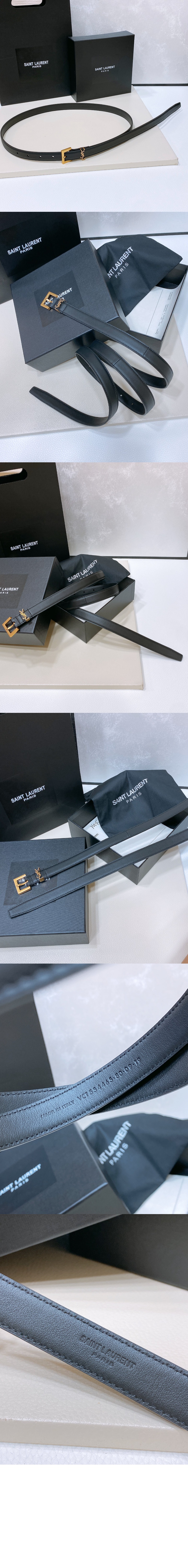 베지터블 태닝 가죽 소재의 CASSANDRE 슬림 벨트 782076 > 생로랑