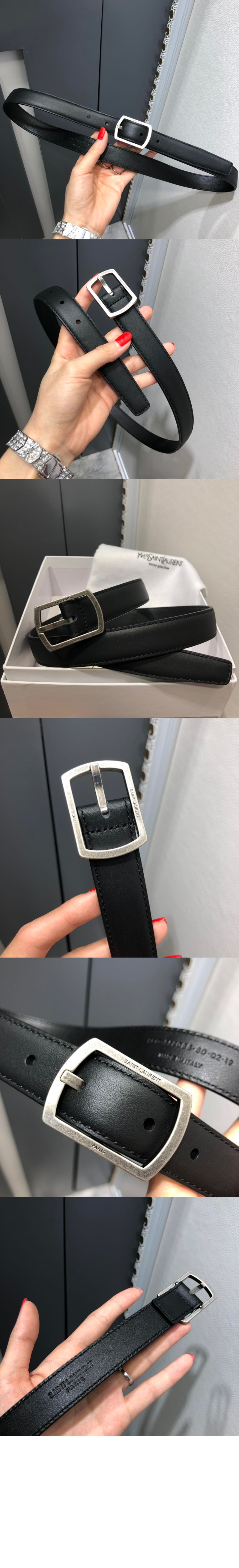 양면 송아지 가죽 벨트 656062 > 생로랑