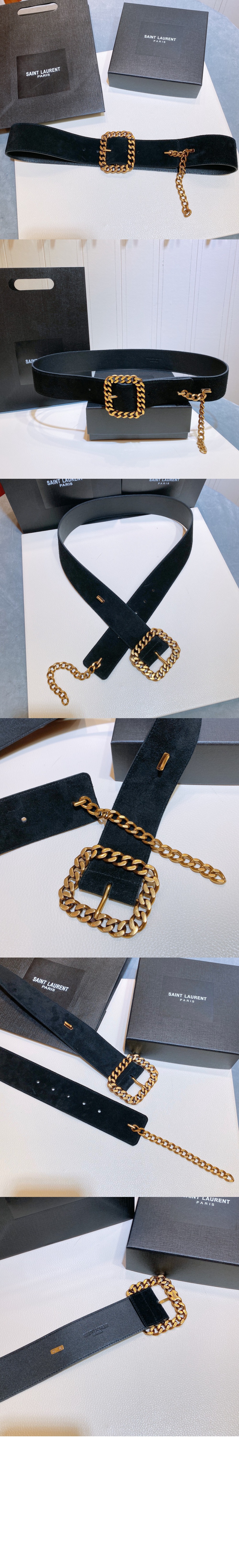 사각 체인 버클 벨트 640570 > 생로랑