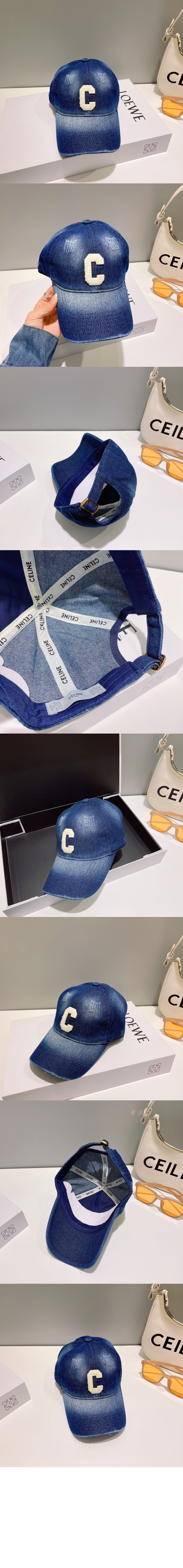 이니셜 데님 베이스볼 캡 2AUY87 > 셀린느