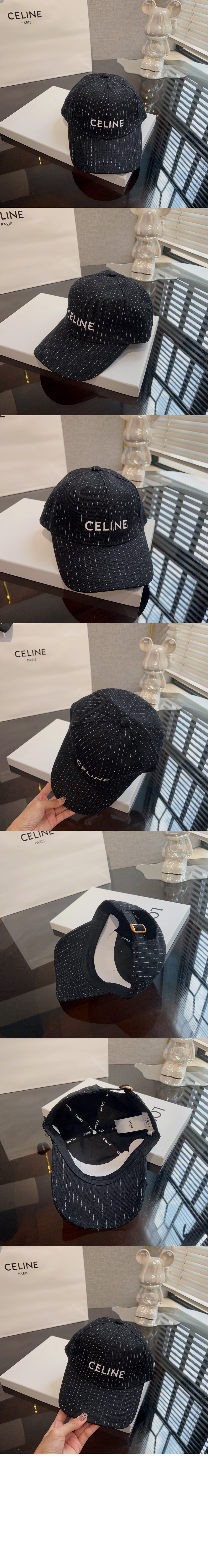 스트라이프 플란넬 베이스볼 캡 2AUS94 > 셀린느