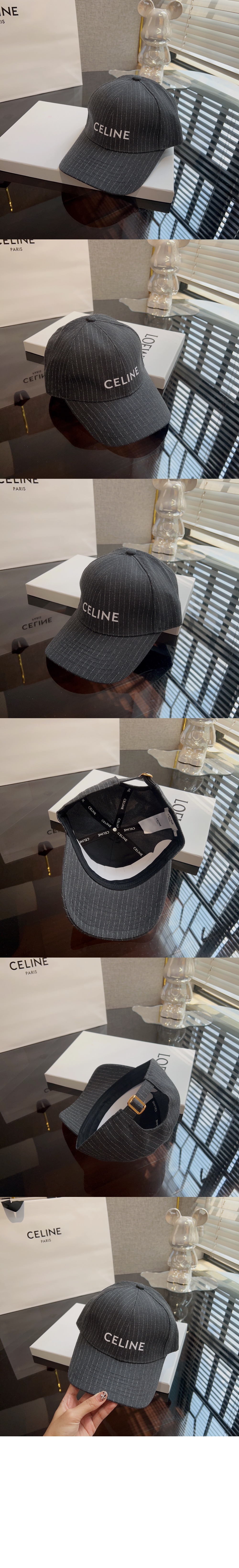 스트라이프 플란넬 베이스볼 캡 2AUS94 > 셀린느