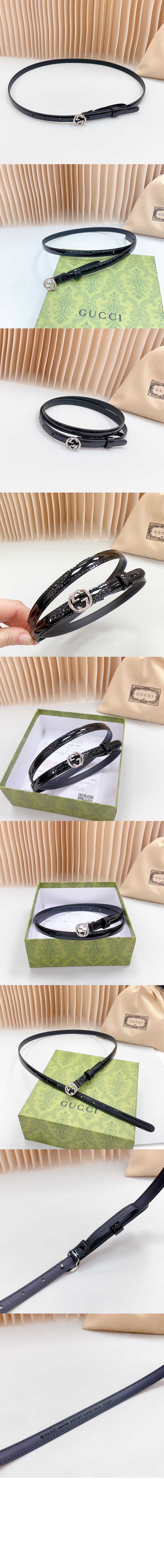 씬 페이턴트 더블 G 벨트 772119 > 구찌