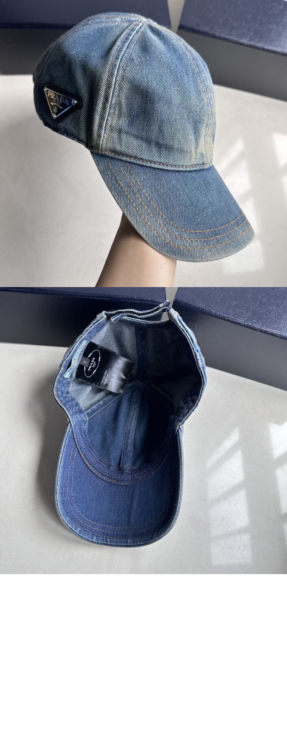 데님 베이스볼 캡 1HC274 > 프라다