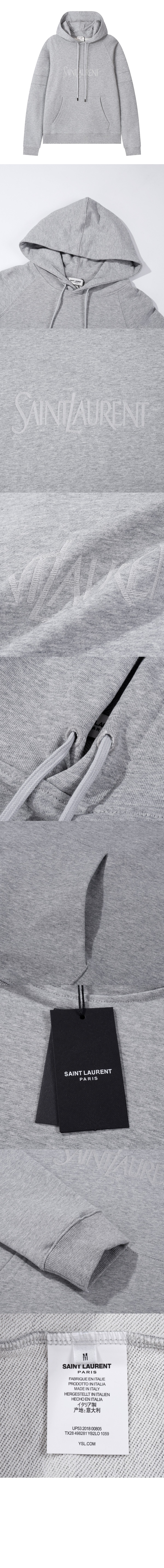 로고 후드 긴팔 > 생로랑