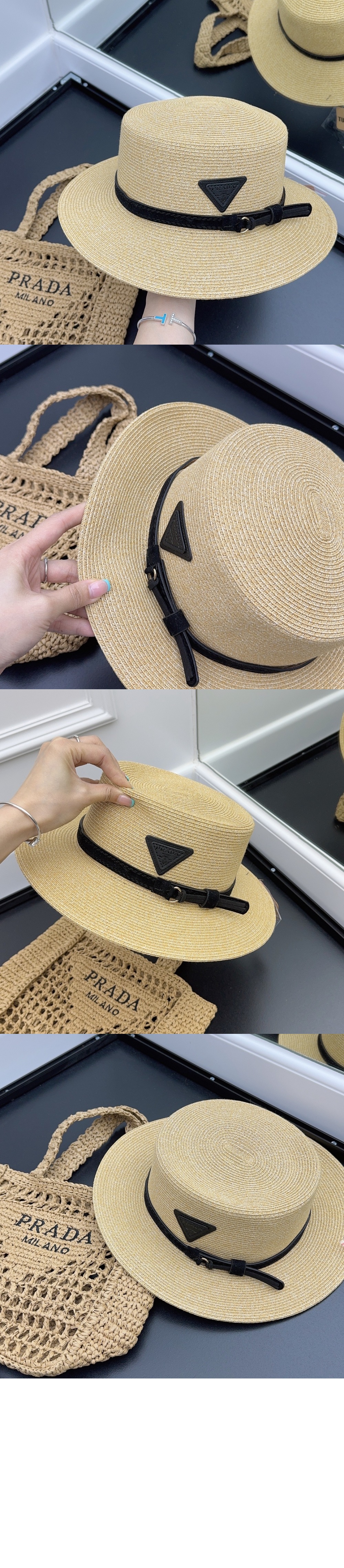 밀짚모자 선캡 1HC255 > 프라다