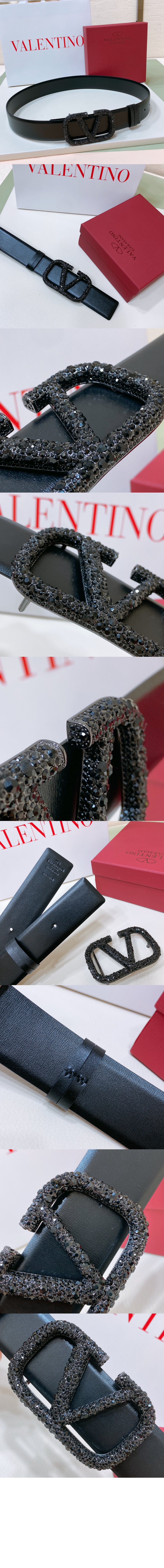 송아지 가죽 양면 벨트 > 발렌티노