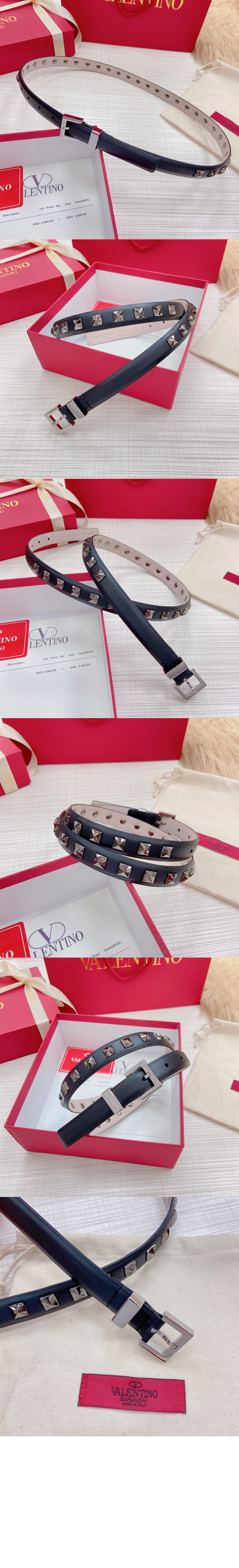 가죽 스터드 벨트 > 발렌티노