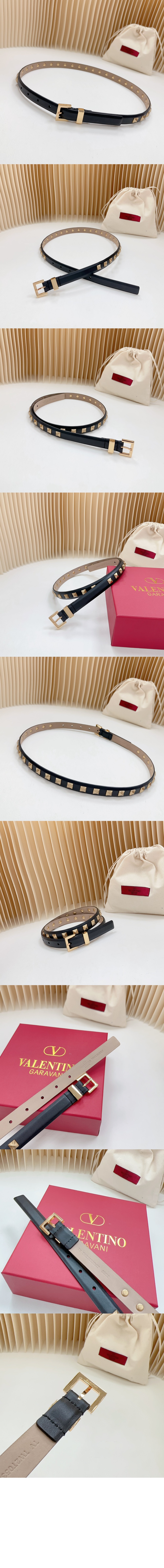 가죽 스터드 벨트 > 발렌티노