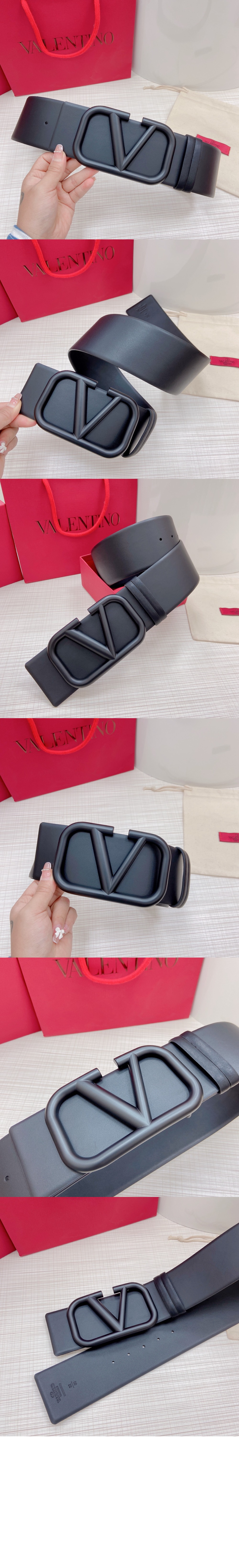 유광 송아지 가죽 브이로고 시그니처 리버시블 벨트 > 발렌티노