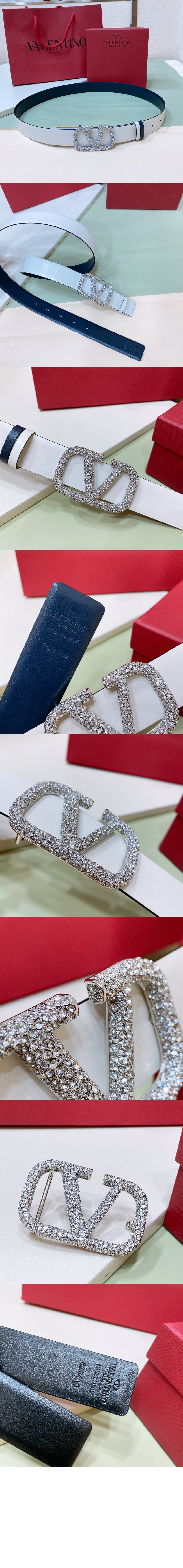 양면 송아지 가죽 벨트 > 발렌티노