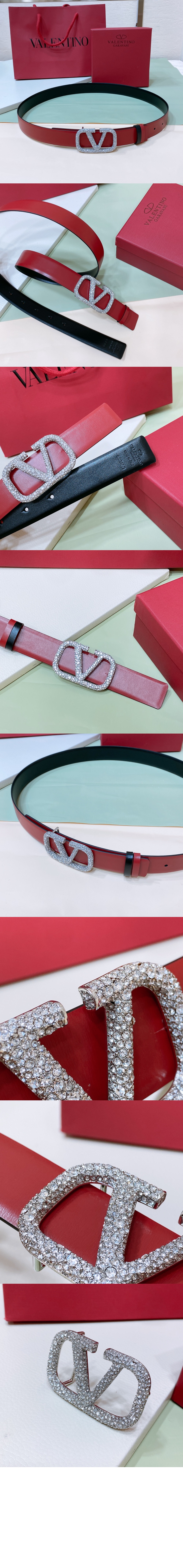 양면 송아지 가죽 벨트 > 발렌티노