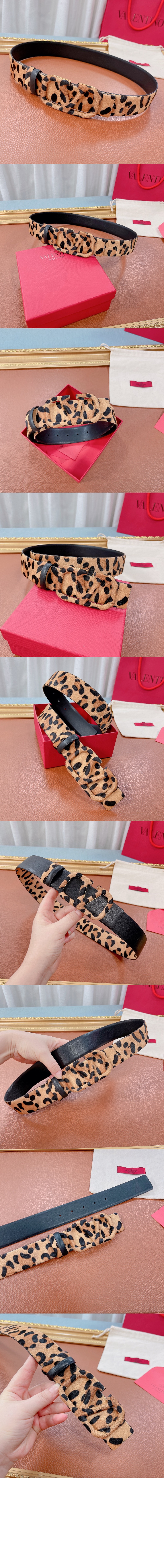 호피무늬 송아지 모피 벨트 > 발렌티노