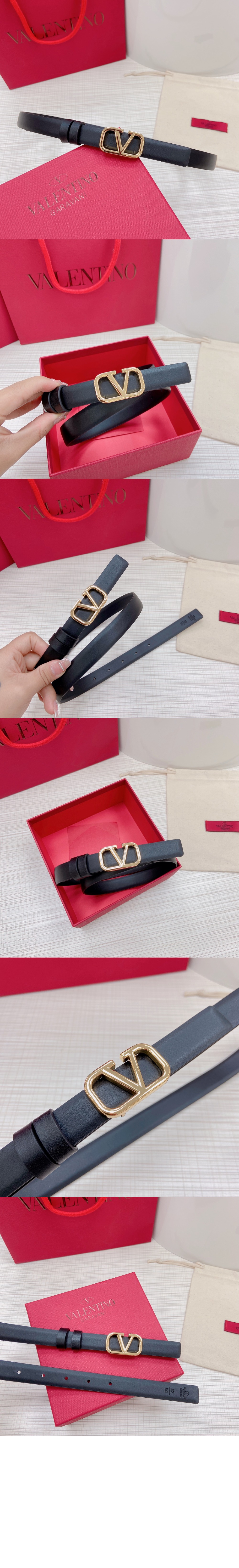 브이로고 시그니처 유광 송아지 가죽 벨트 > 발렌티노