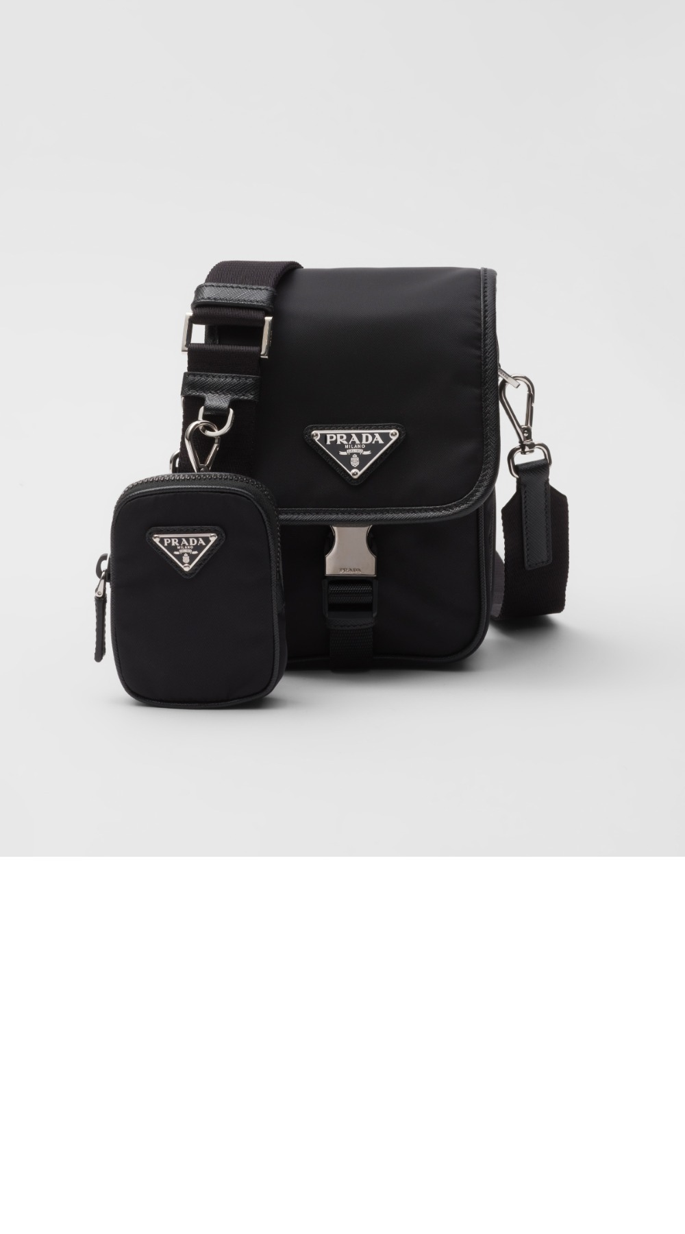 리나일론 및 사피아노 가죽 숄더백 2VD043 > Re-Nylon - 레나일론