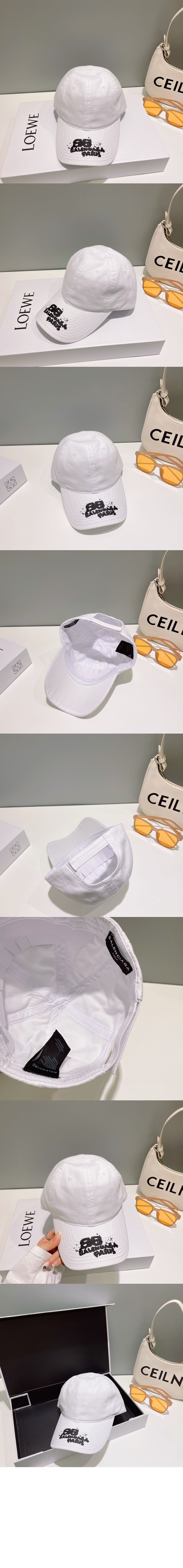 코튼 드릴 Hand-Drawn BB Icon 캡 723771 > 발렌시아가