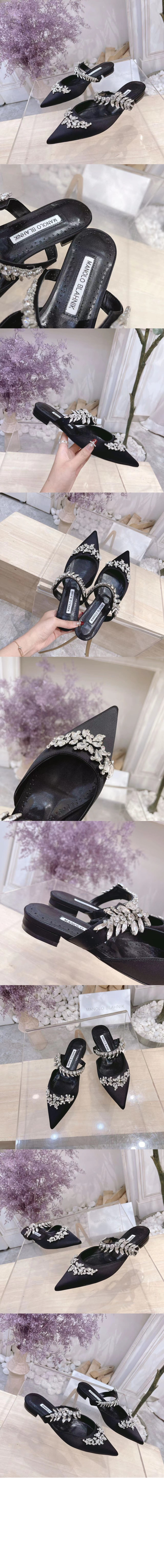 새틴 주얼 버클 뮬 > slippers - 슬리퍼