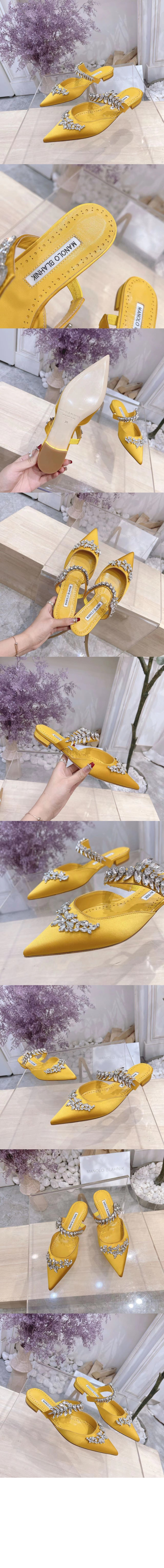 새틴 주얼 버클 뮬 > slippers - 슬리퍼