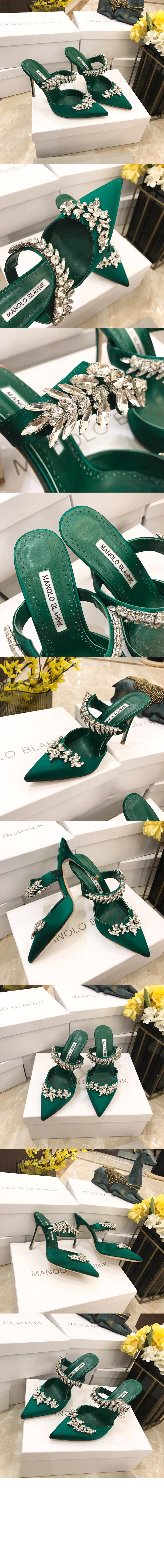 루럼 새틴 크리스탈 뮬 > Pumps - 펌프스