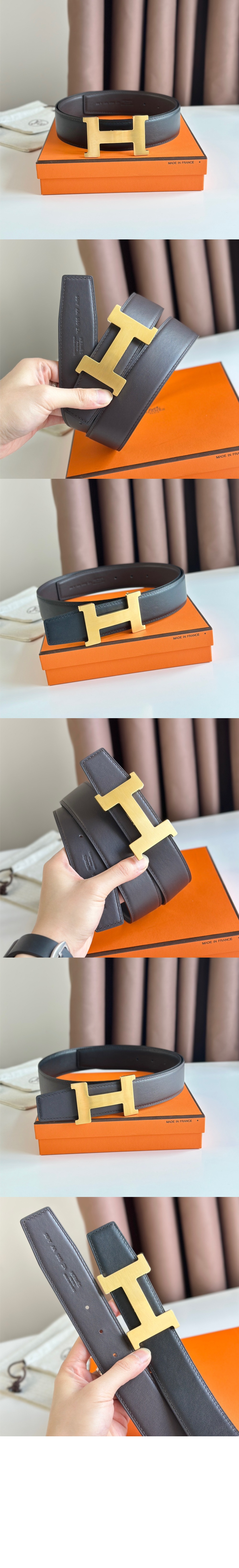 양면 가죽 벨트 > 에르메스