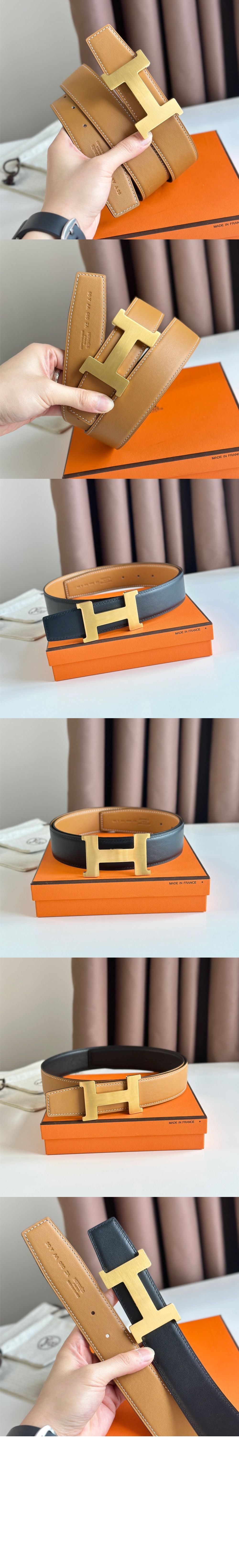양면 가죽 벨트 > 에르메스