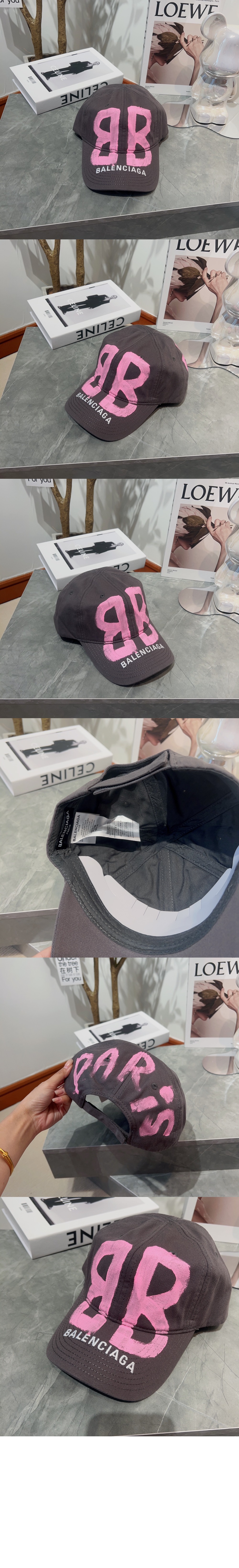 코튼 드릴 BB Sprayed 캡 673321 > 발렌시아가