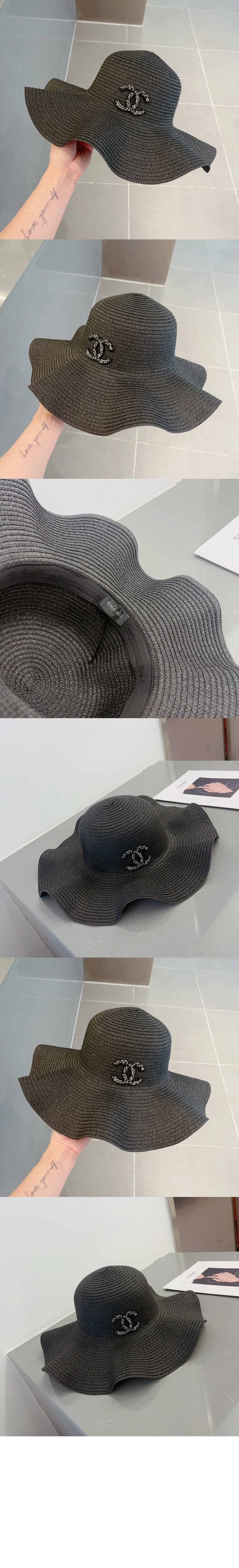 웨이브 비치모자 AA8971 > 샤넬