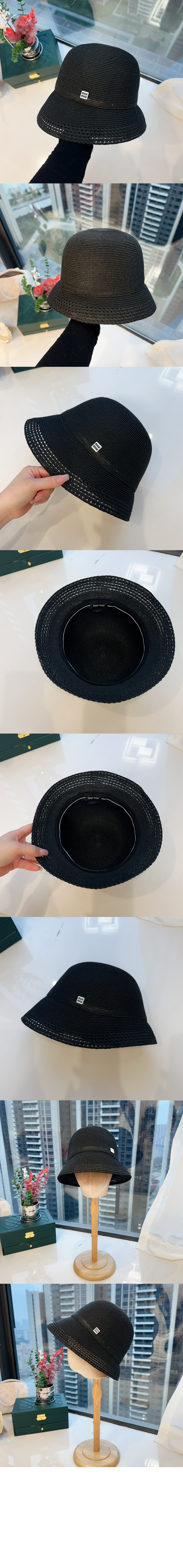 핀턱 언밸런스 버킷햇 5HC543 > 미우미우