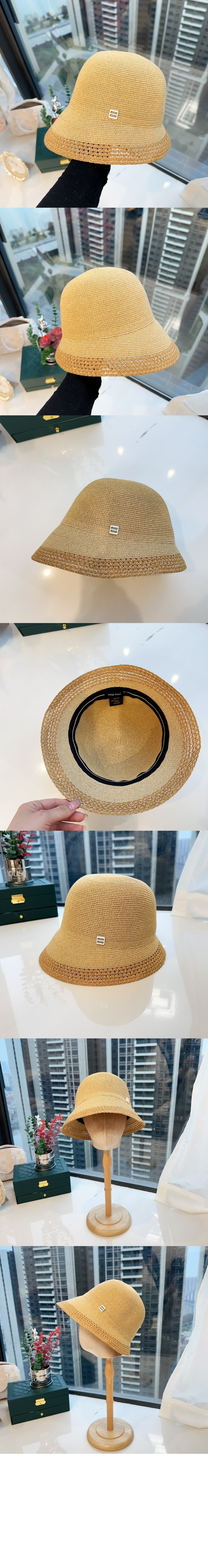 핀턱 언밸런스 버킷햇 5HC543 > 미우미우