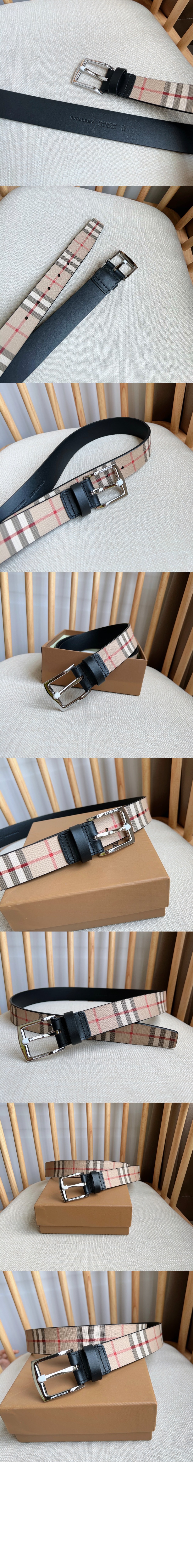빈티지 체크 및 가죽 벨트  80527821 > Etc - 기타제품