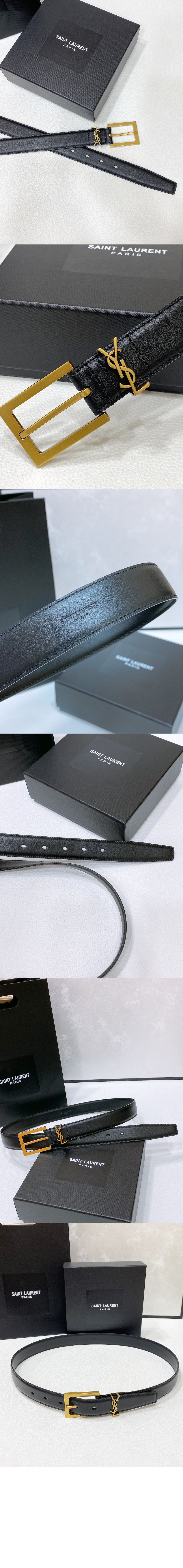 그레인 램스킨 소재의 CASSANDRE 벨트 789588 > 생로랑