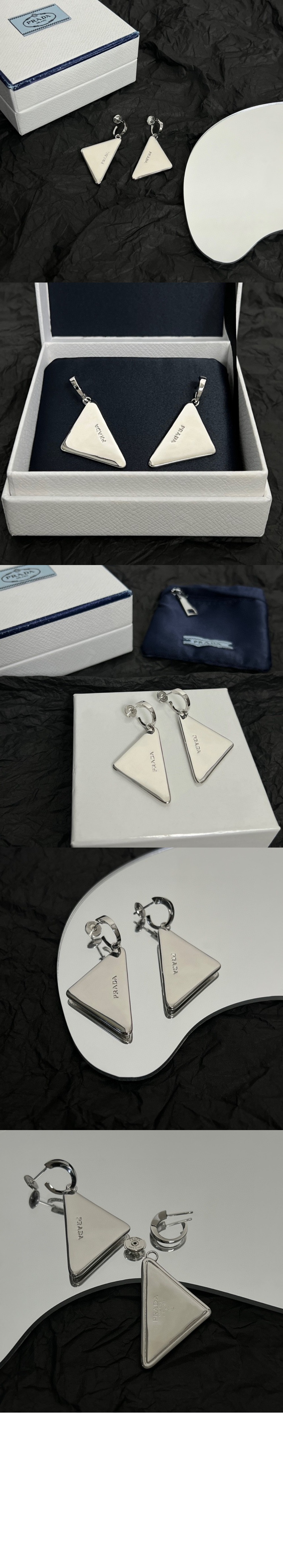 이터널 골드 중형 드롭 귀걸이 1JO938 > 프라다